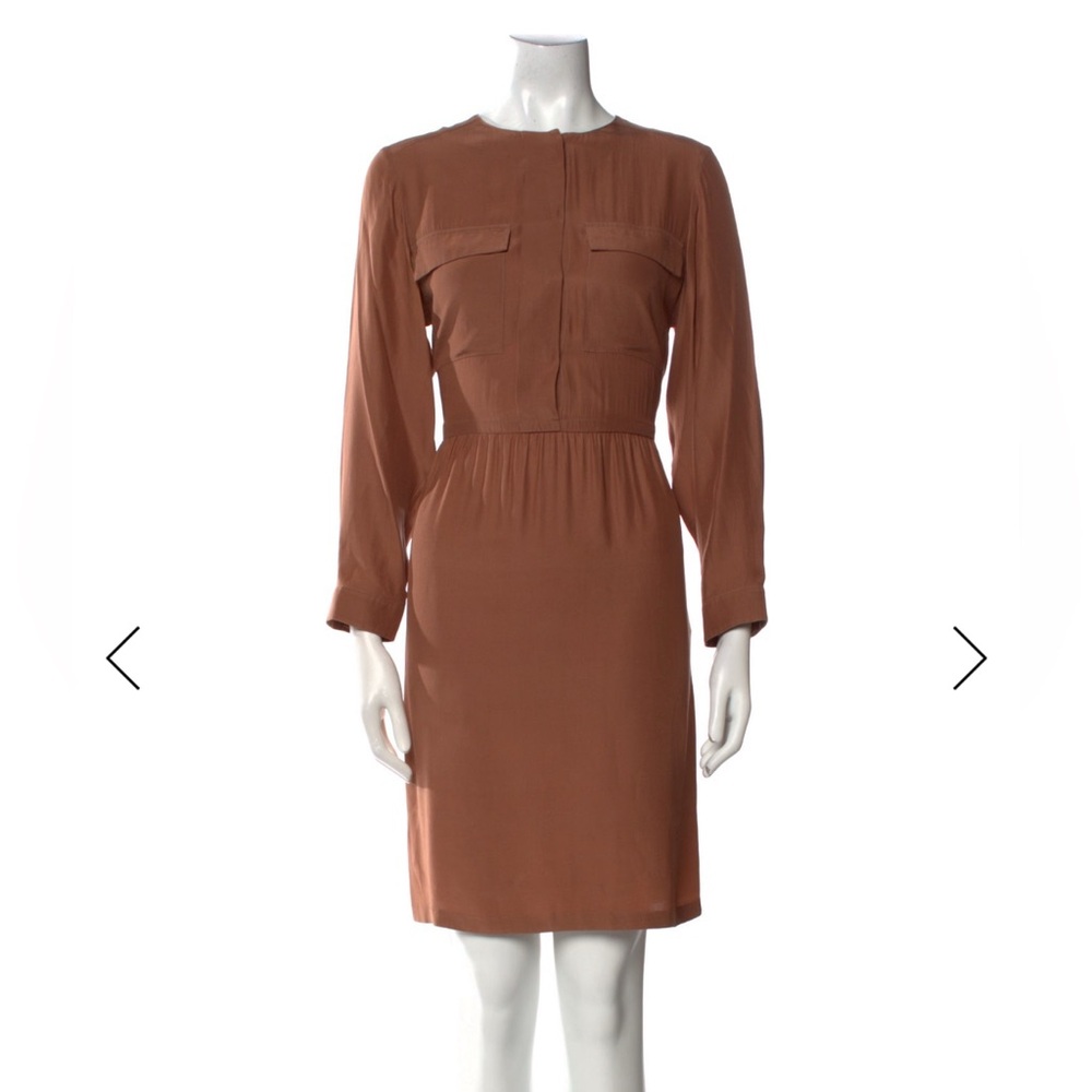 Stella McCartney Silk Long Sleeve Brown Dress Size Medium -Large